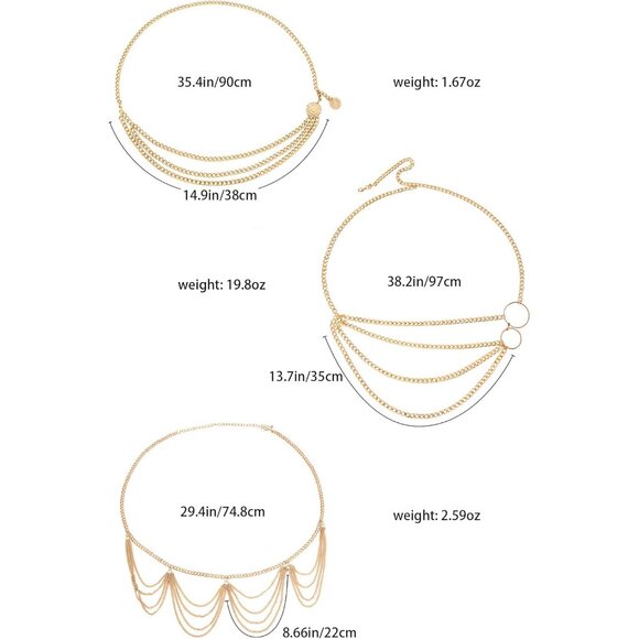 Stunning Multi-Layer Alloy Waist Chains for Women - Perfect Beach Jewelry - Picture 3 of 6